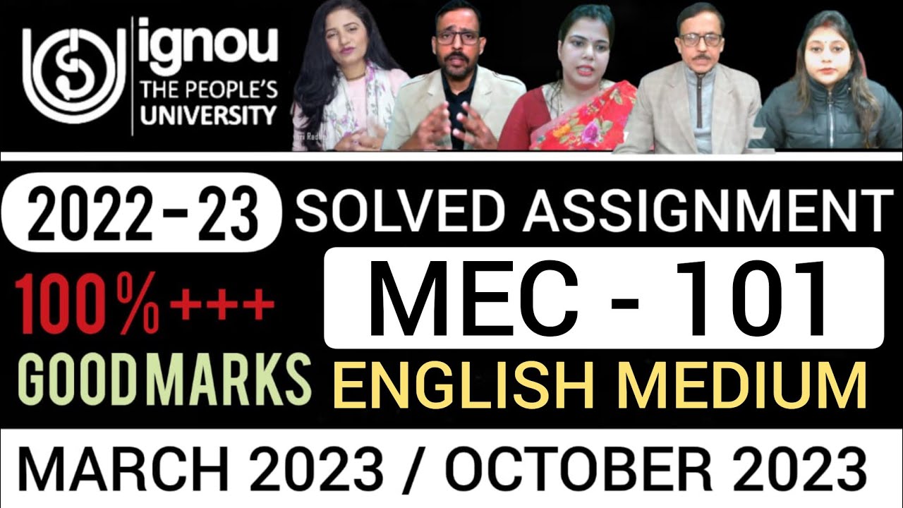 MEC 101 SOLVED ASSIGNMENTS 2022-23 | MEC 101 SOLVED ASSIGNMENT 2022-23 ENGLISH | MEC 101 2023