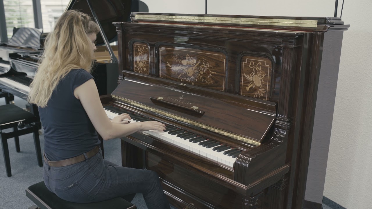 Steinway & Sons Klavier, Modell I 138 cm, Intarsien, Palisander, wunderschön