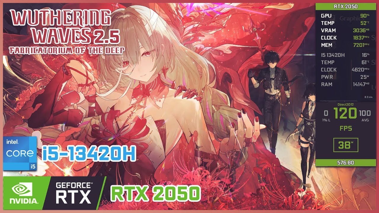 RTX 2050 - i5 13420H | Wuthering Waves 2.5 | Fabricatorium of the Deep | 120 FPS