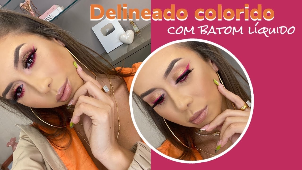 Delineado colorido usando batom