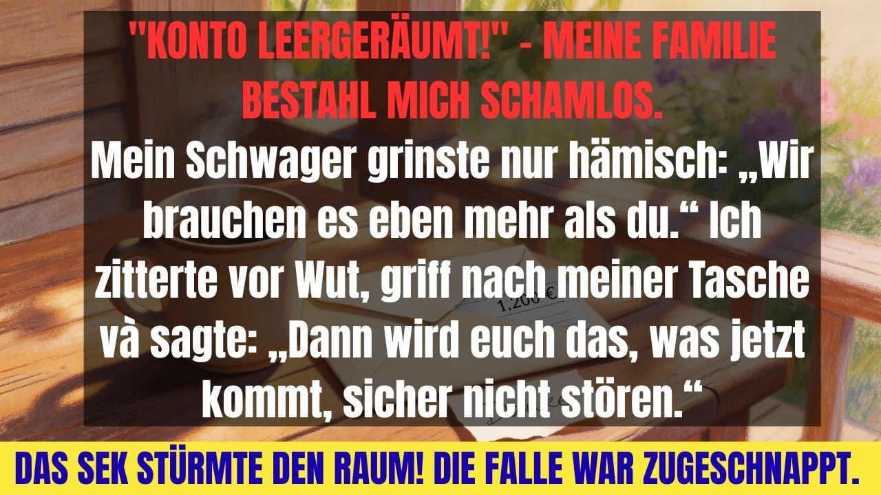 Nach unserem Familientreffen war mein Konto restlos leer! Schwager schnaubte: „Wir brauchten...“