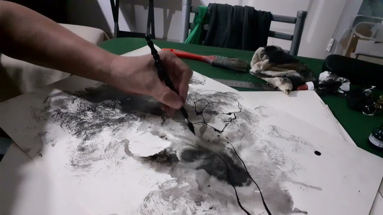 De la mancha a la forma (tinta aguada y pluma)
