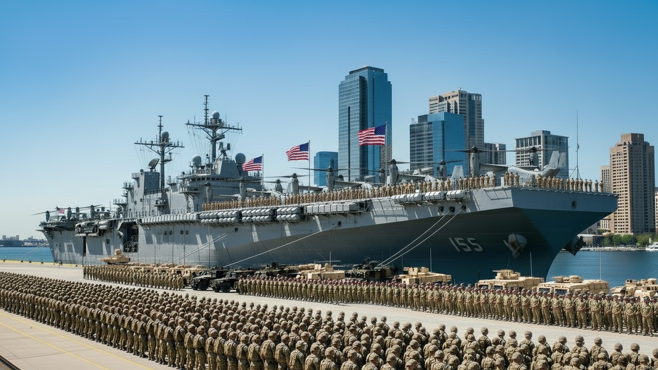 Напряженность растет! USS Boxer (LHD-4) отправляется в плавание с морскими пехотинцами США