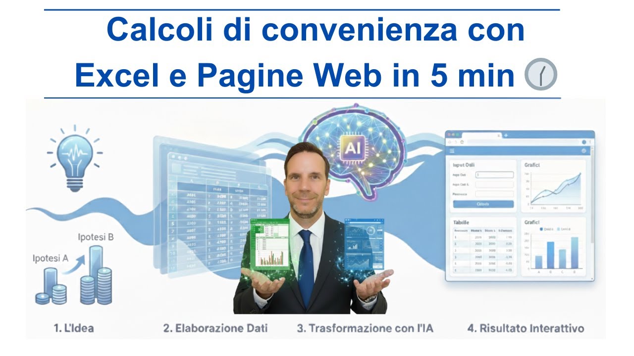 Calcoli di convenienza con Excel e Pagine web in 5 minuti 🕜, grazie all'AI!