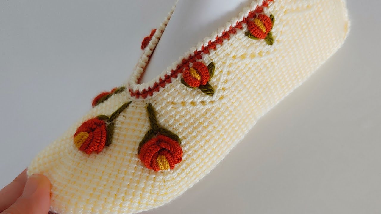 SAKİNE MODELİN PART2 💫💫💫💫 KNİTT SLİPPERS CROCHET #işleme #crochet #örgü #tunusişipatik #patik