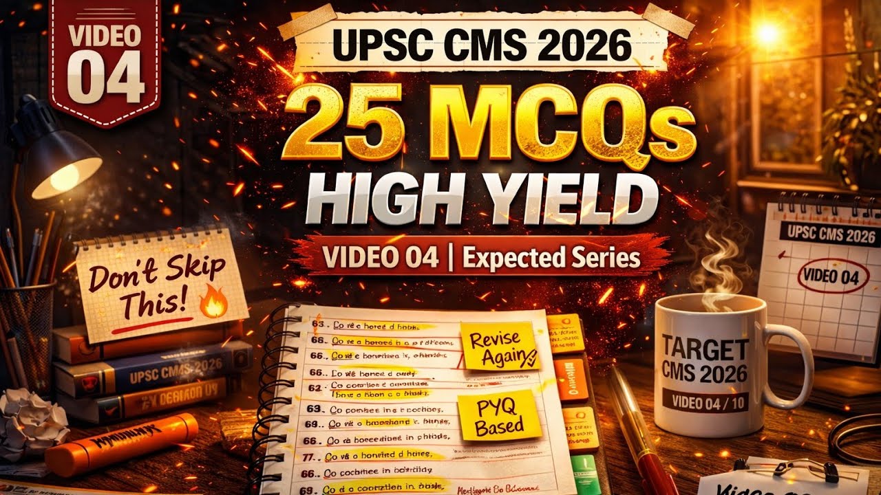 UPSC CMS 2026 🔥 Expected 240 MCQs Series | 35 MCQs | Video 4/10
