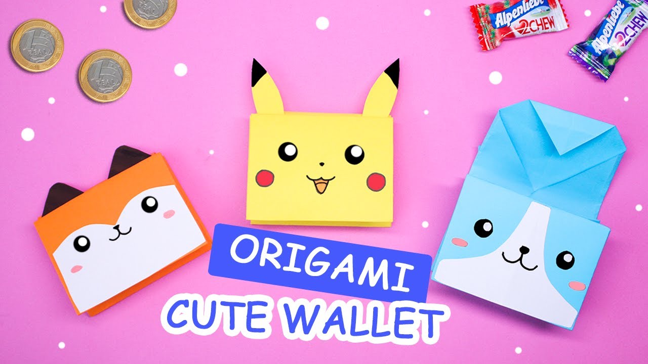 Easy Origami Pikachu, Dog, Fox WALLET