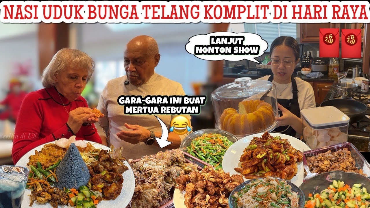 NASI UDUK BUNGA TELANG SUPER KOMPLIT DI AMERIKA| NONTON BARONGSAI IMLEK DG KELUARGA TERCINTA ❤️🧧