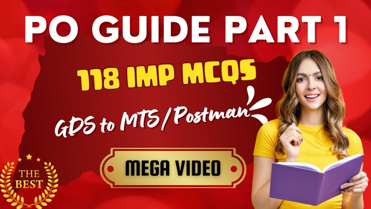 PO GUIDE PART 1 MCQ: 100 MCQ ON POST OFFICE GUIDE PART 1: GDS TO MTS/POSTMAN EXAM 2024