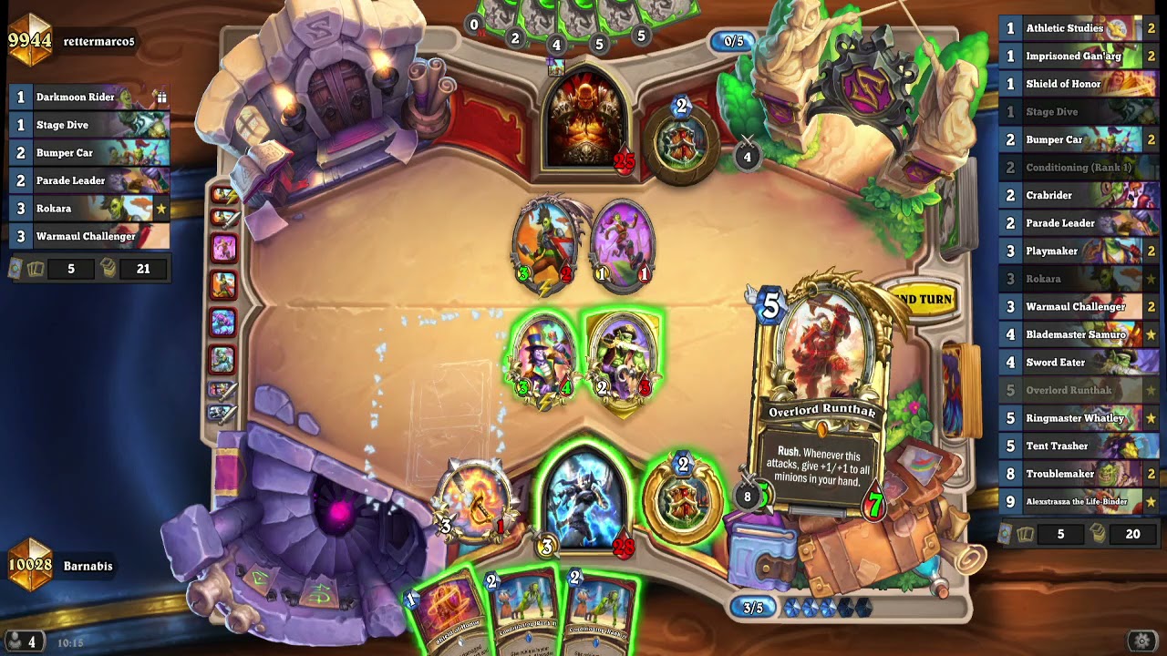 Standard: Rush Warrior vs. Face Hunter, Rush Warrior and Control Priest