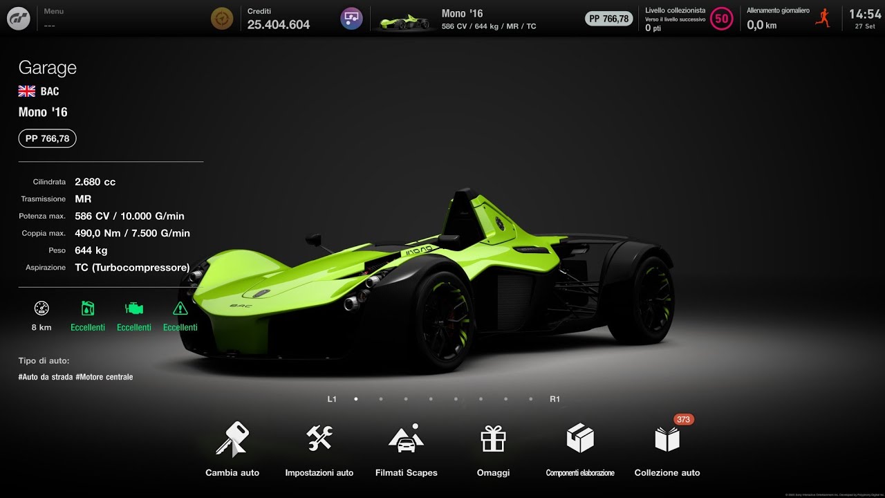 GT7 SARDEGNA 800PP - BAC MONO '16 V8 SUZUKI VGT GR3  ENGINE SWAP