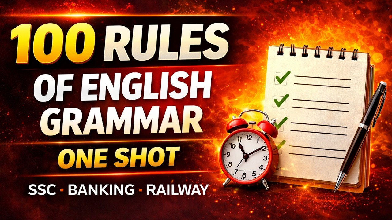 English Grammar One Shot Marathon | 100 Most Important Rules for SSC Banking