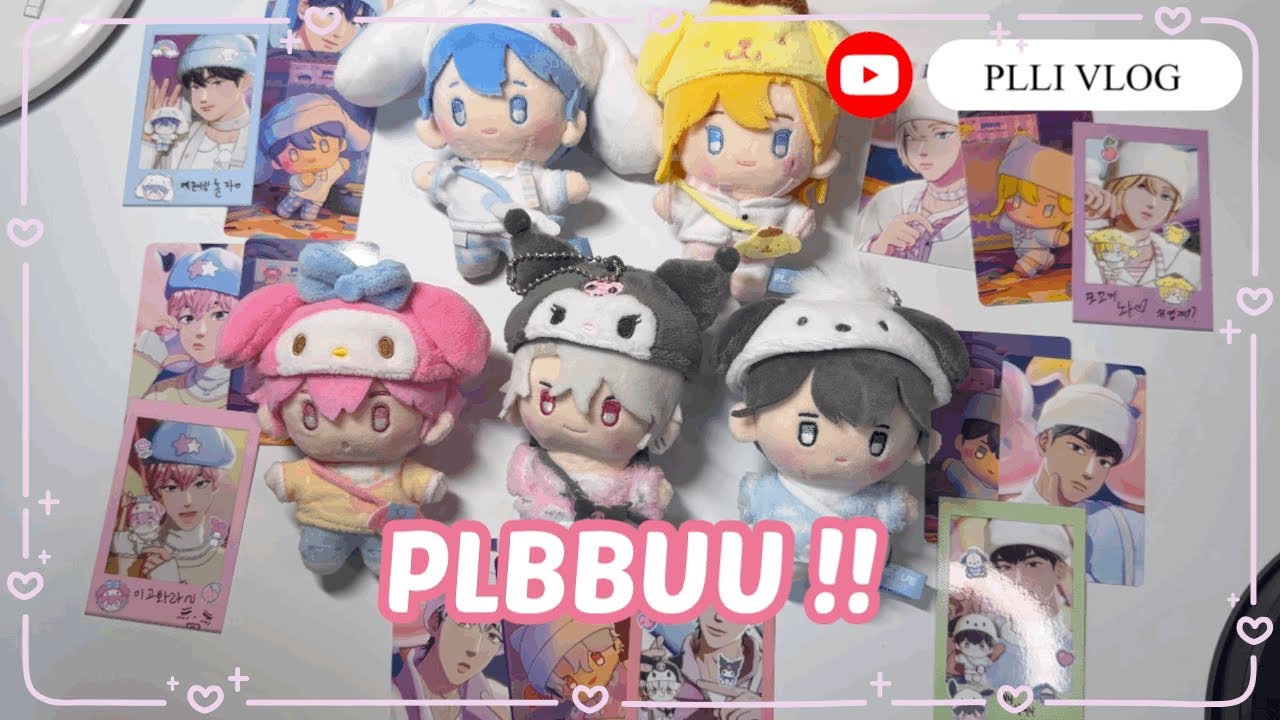 [플리로그] 플레이브 플뿌 인형앨범깡💙💜💗❤️🖤 | 플레이브 앨범깡 | PLBBUU | 산리오