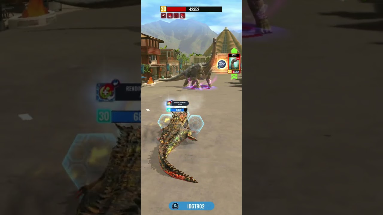 74,000 Damage! Sinraptor & Bleed Crew vs Brachi Boss. Jurassic World Alive