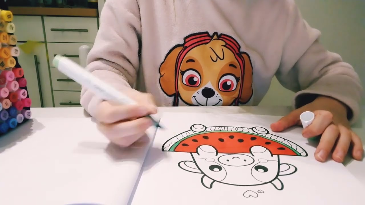 Drawing with Ohuhu Markers 💓#coloring book #drawing #ohuhualcoholmarkers 