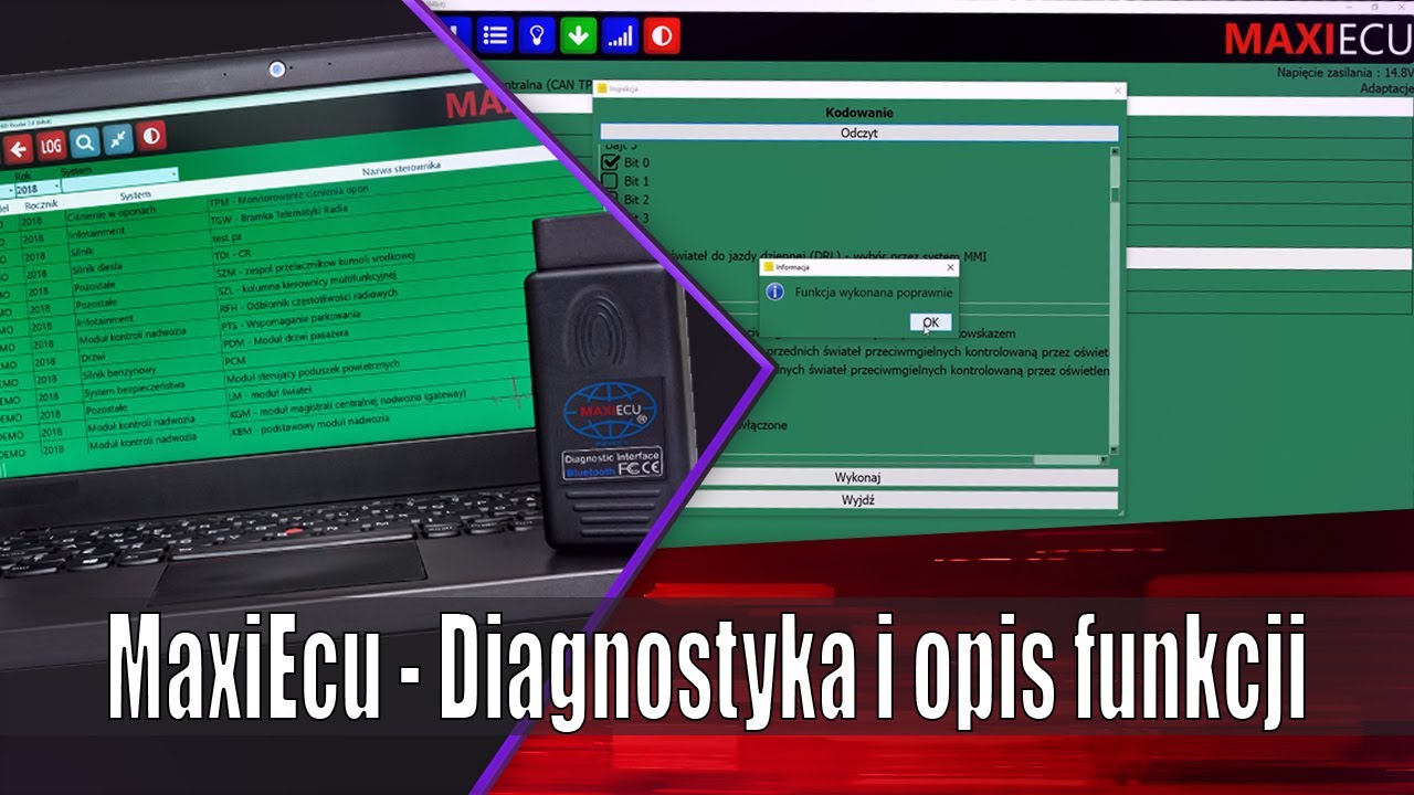 MaxiEcu - Diagnostyka pojazdu oraz opis działania oprogramowania