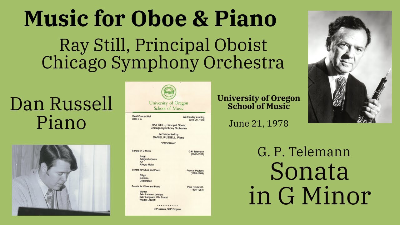 Telemann Sonata in G Minor Ray Still Oboe Dan Russell Piano
