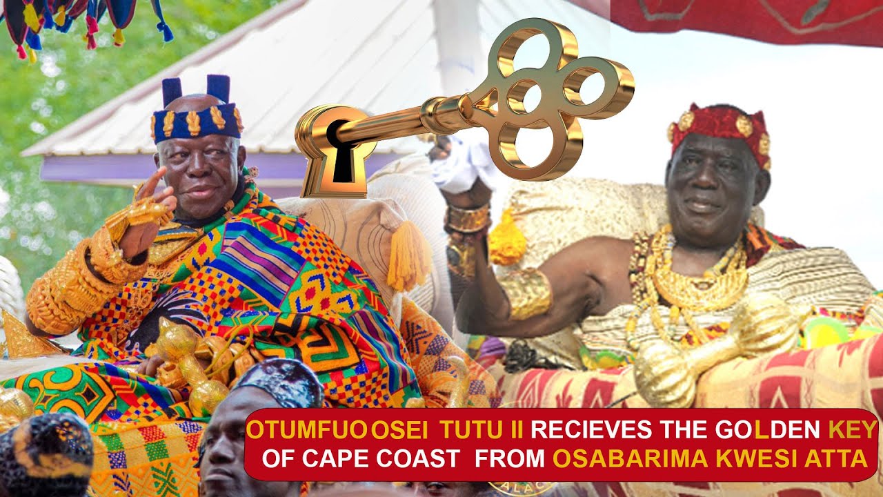 OTUMFUO OSEI TUTU II RECIEVES THE GOLDEN KEY OF CAPE COAST  FROM OSABARIMA KWESI ATTA II