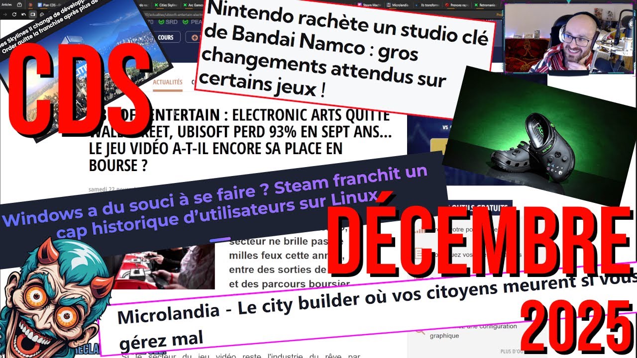 Bourse et JV incompatibles ?/ Effondrement des prix Steam/ Linux revient - CDS décembre 2025