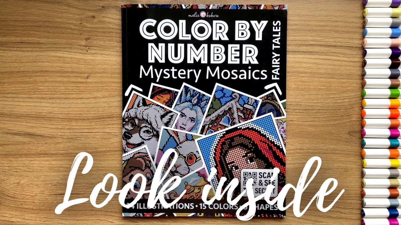 Fairy Tales [Black Edition] - Flip Through - Color by Number | Mystery Mosaics Coloring book