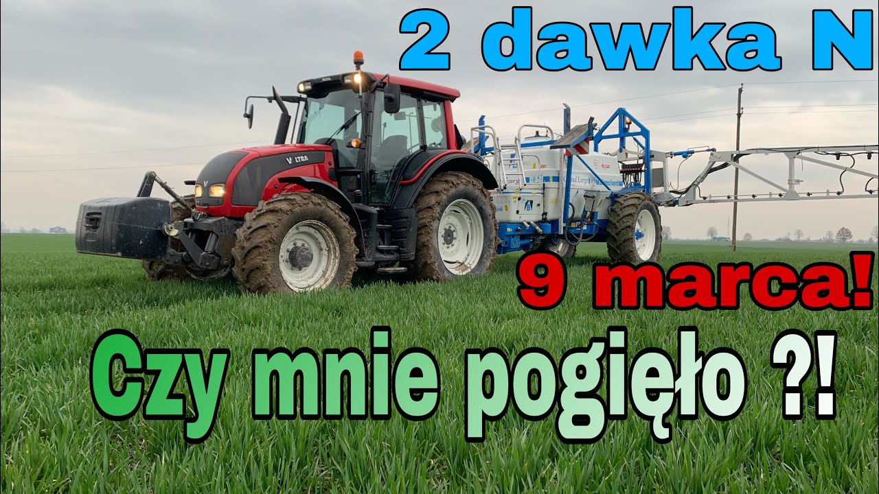 #308- Druga dawka azotu w pszenicy! Rozlewanie RSM! Valtra N101 + Blanchard 36m