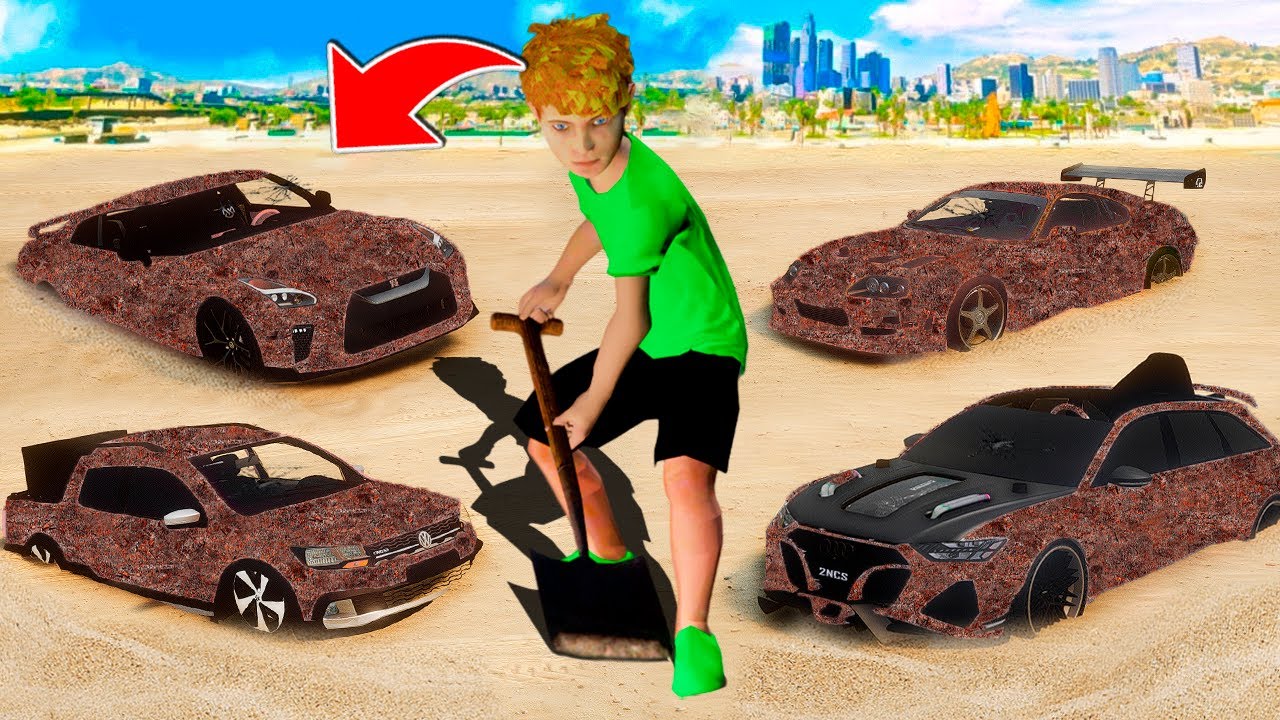 DESENTERRANDO super MINI CARROS de CRIANÇA ENFERRUJADOS no GTA 5!!😱
