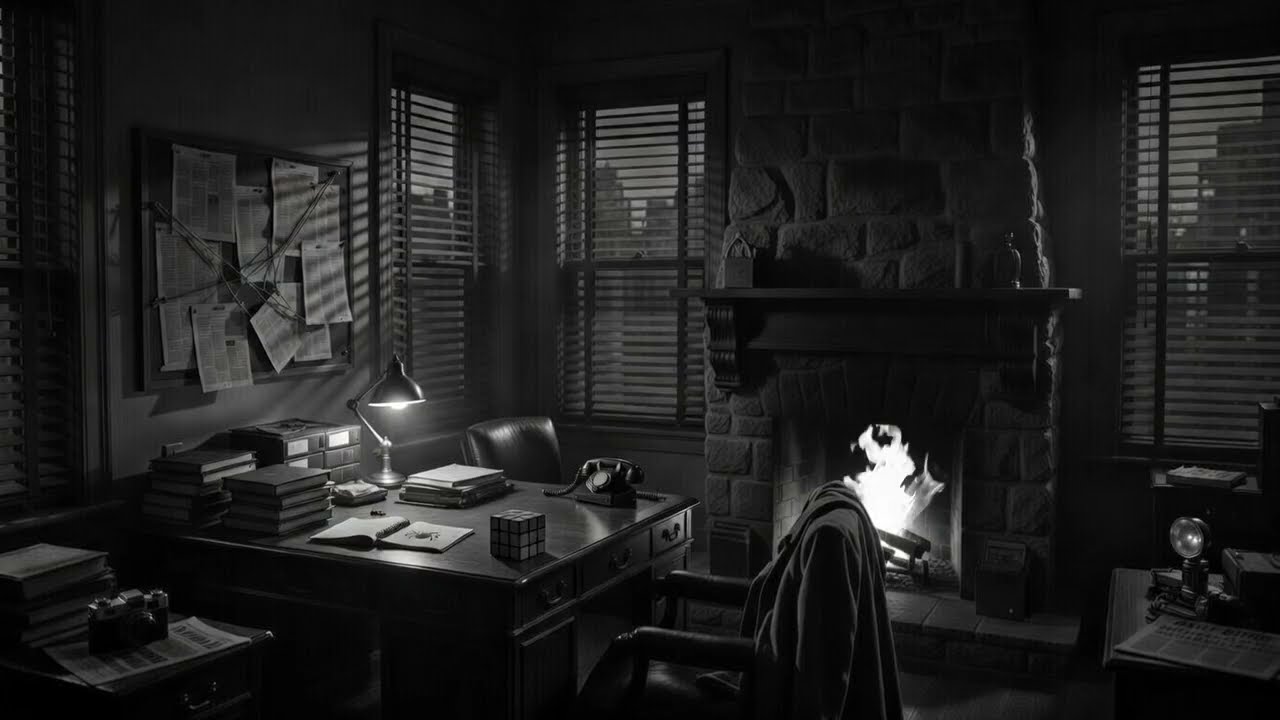 Vintage Spider-Noir 1930s Fireplace | Black & White Spider-Verse Ambience🔥🕷️