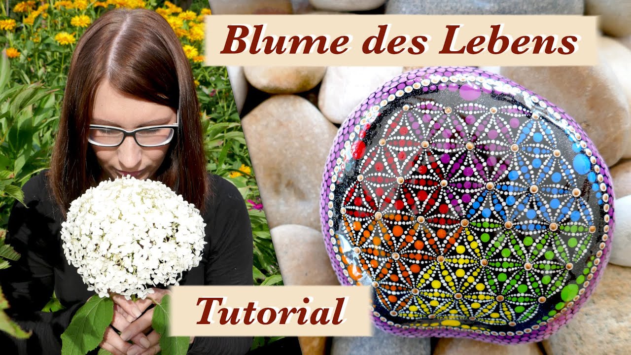 Dot Art MandaLa BLUME DES LEBENS auf Stein; Schritt-für-Schritt Anleitung mit hilfreichem Kommentar