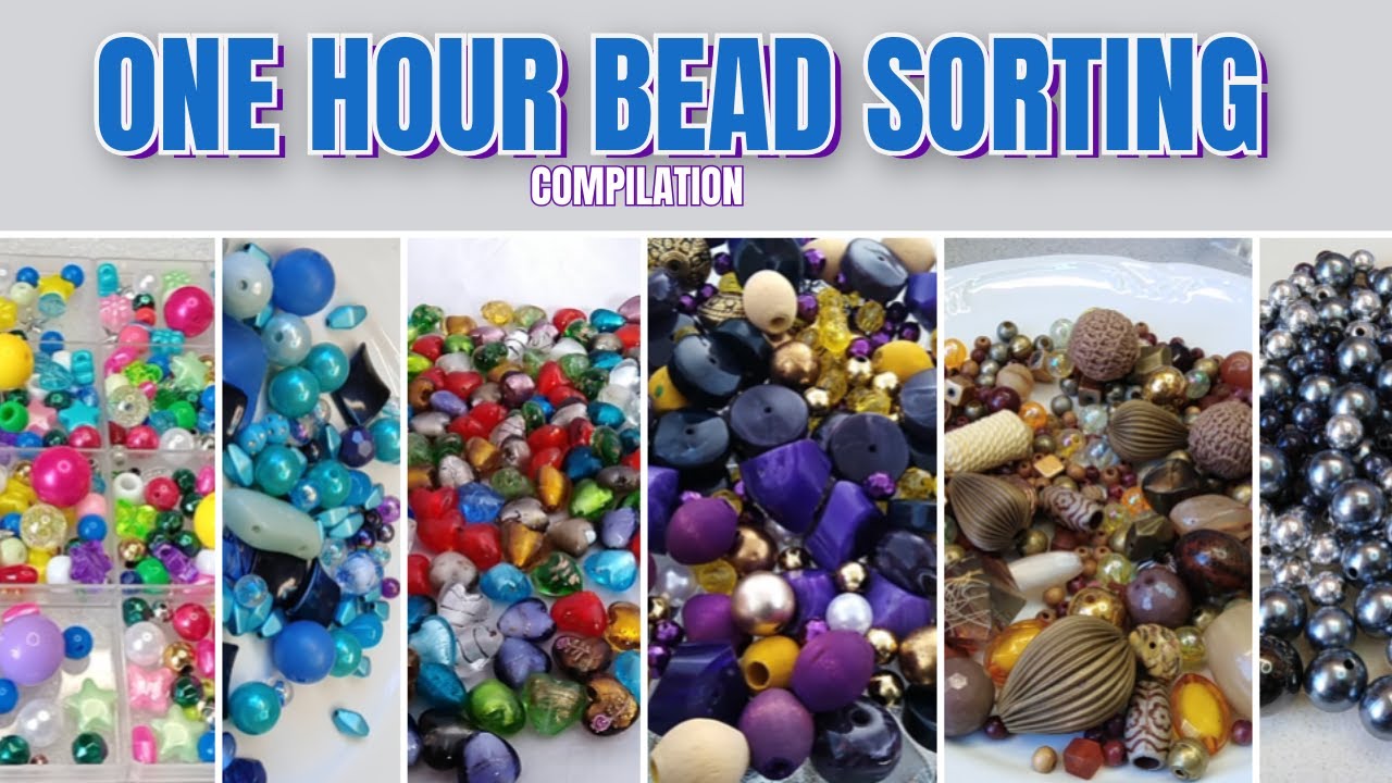 One Hour of Satisfying Bead Soup Sorting: Mixed Beads Compilation #beadsasmr