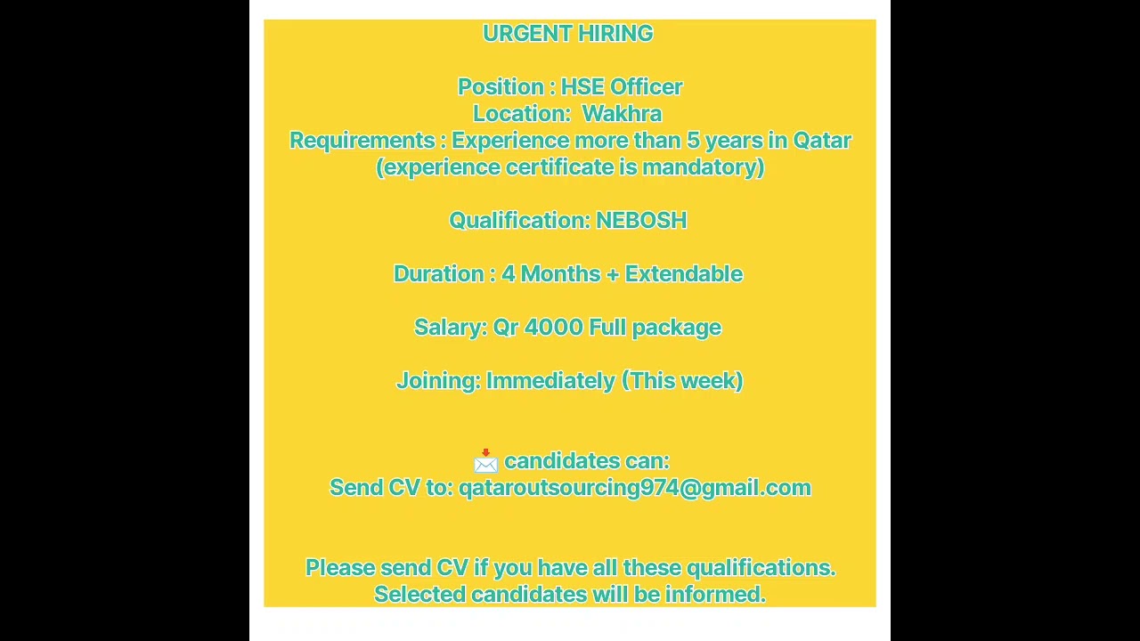 #safety officer job#|Qatar safety job|Safety officer urgent vacancy|Safety job in Hindi Qatar|Gulf|