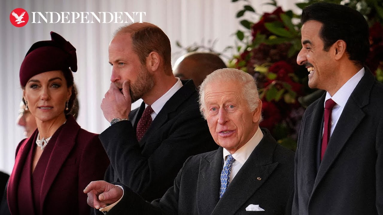 King Charles, Prince William and Kate Middleton welcome Qatar emir