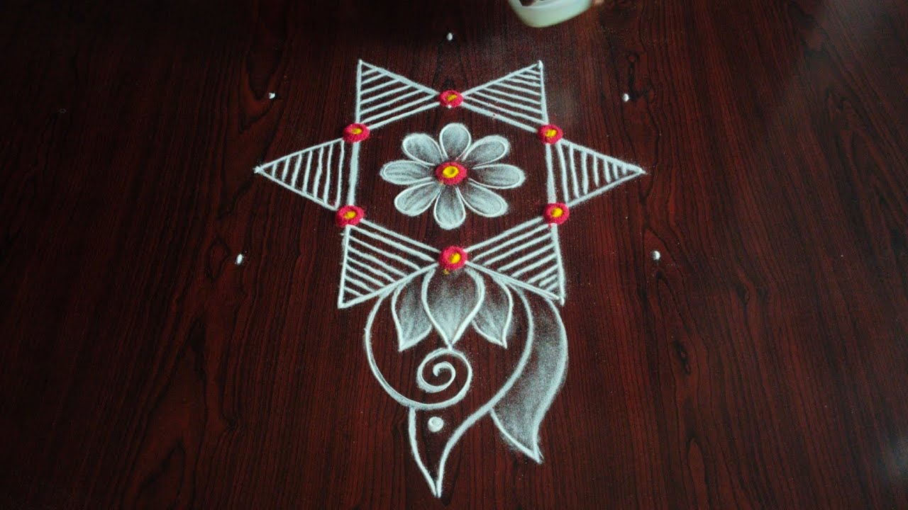 Easy latest daily kolam (5×3) dot's....