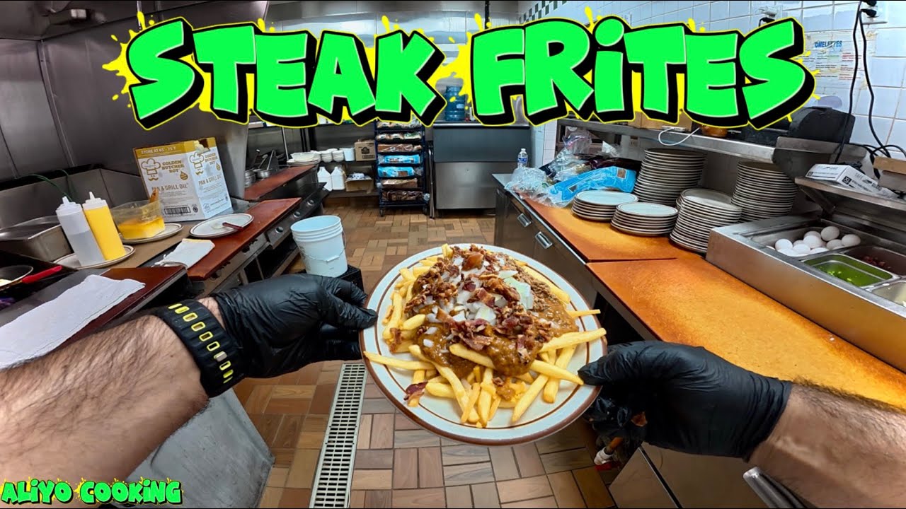 POV : Steak frites cheese burger fish breakfast very busy 