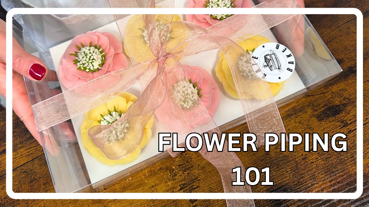 🌸 Flower Piping 101 for Beginners 🌸 #bakingtutorial #buttercream #buttercreamflowers #cupcake