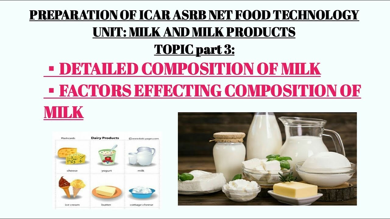 Composition of Milk. Factors Effecting compostion of milk