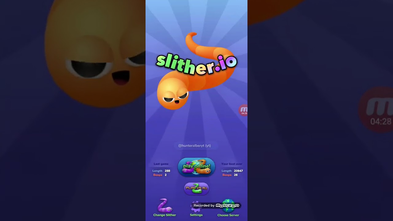 Playing slither.io 
