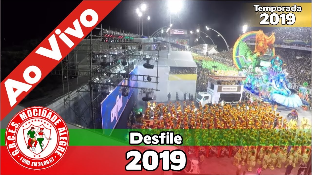 Mocidade Alegre 2019 - Bateria no desfile oficial - Apoteose Visita SP - #Aud19
