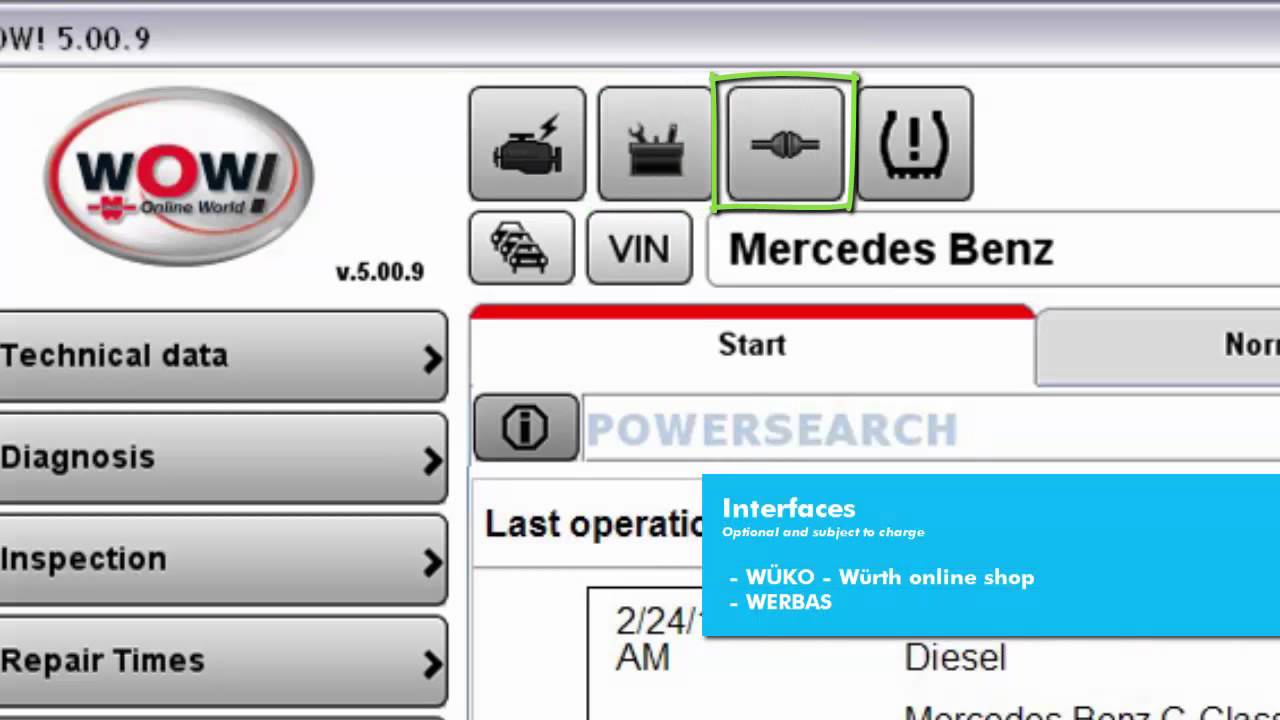WOW! W&uuml;rth Online World Program overview software WOW! 5.00.9