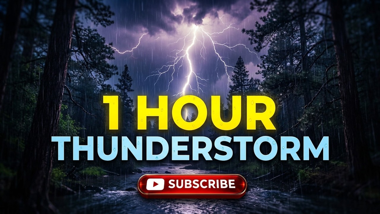 1 Hour Thunderstorm Ambience ⛈️ | Continuous Thunder & Rain Sound Effect