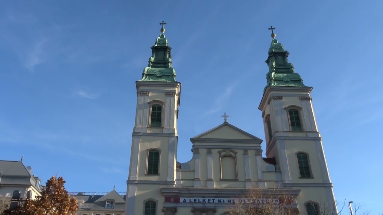 Budapest V. (H), Belvárosi Főplébániatemplom harangozás a misére és délben 2024.12.01. (FHD)