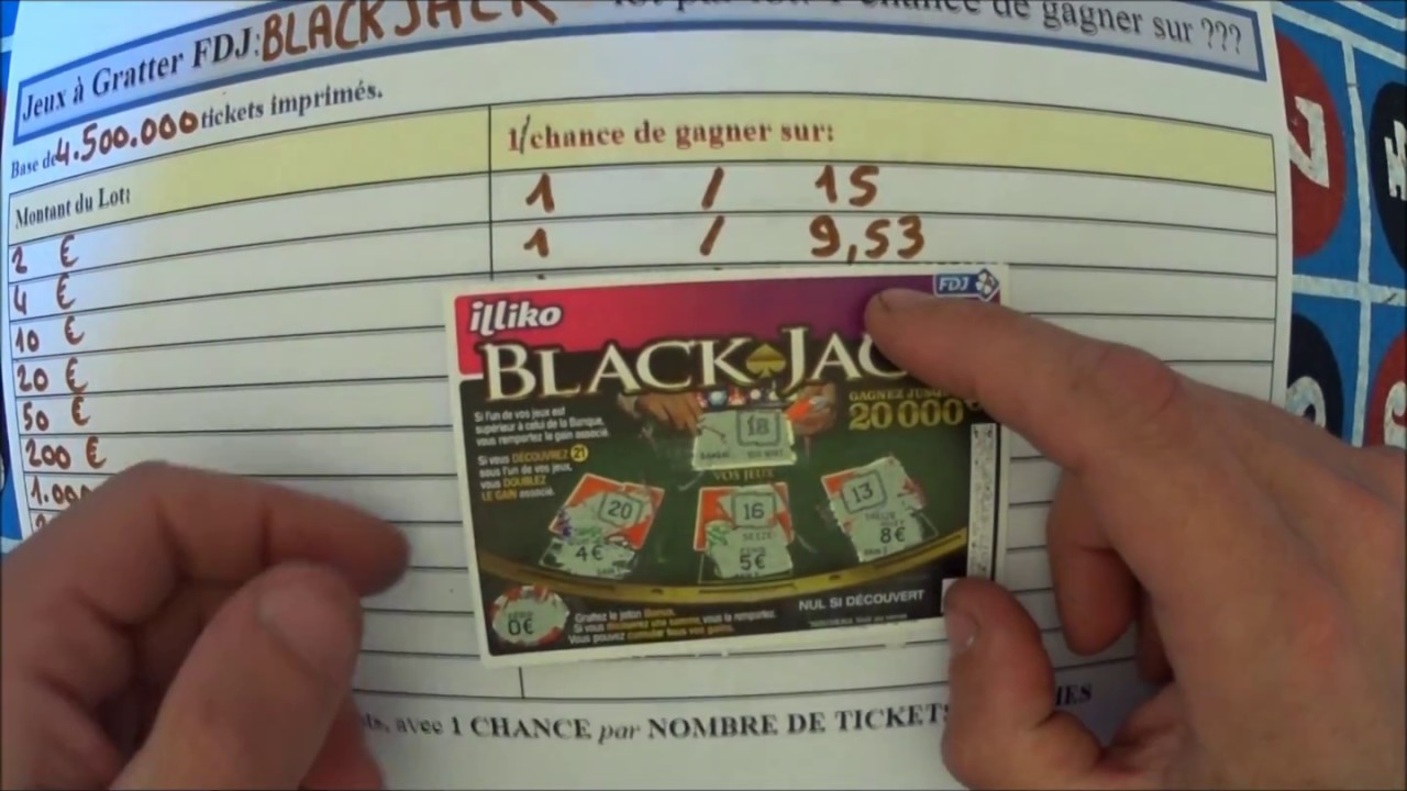 Tickets BLACKJACK fdj: quel chances de gagner pour chaque lot gagnent?