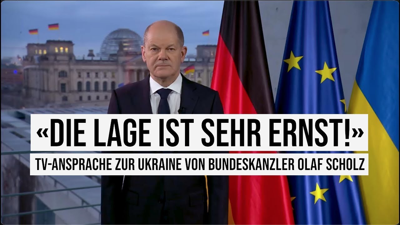 24.02.2022 #Berlin Bundeskanzler Olaf Scholz: TV-#Ansprache zur #Ukraine: &laquo;Die Lage ist sehr ernst!&raquo;