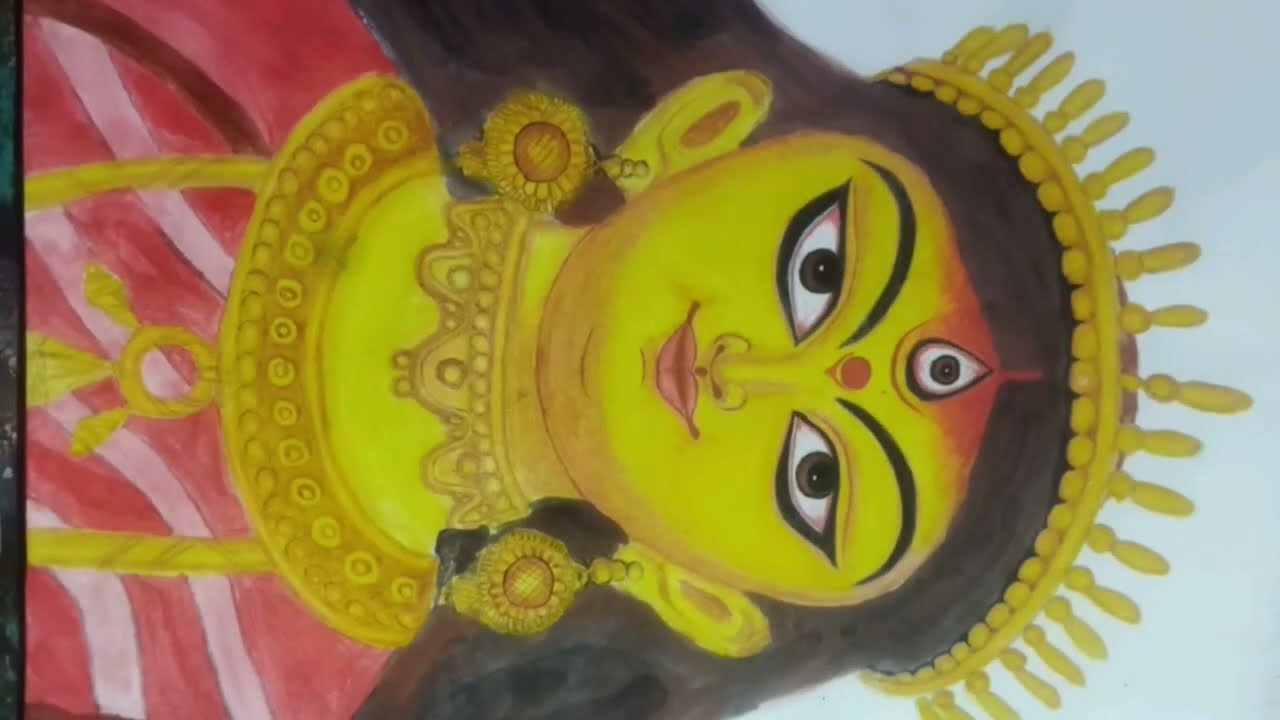 How to draw ma Durga painting using water colour step by step 🙏🥰✨✨