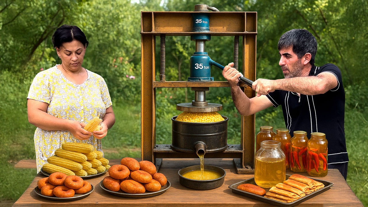От Фермы к Столу: Домашнее Кукурузное масло! Приготовление ужина для семьи