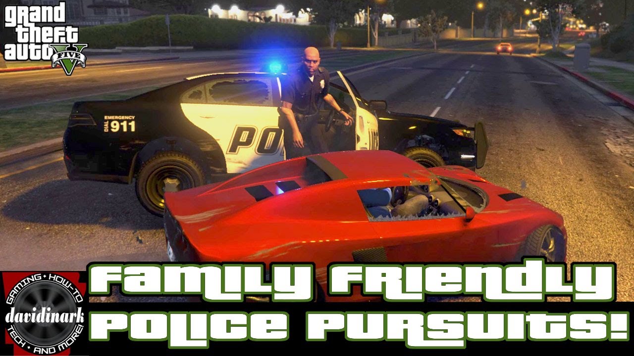 GTA V Family Friendly Free Roaming Mod - Police Chases