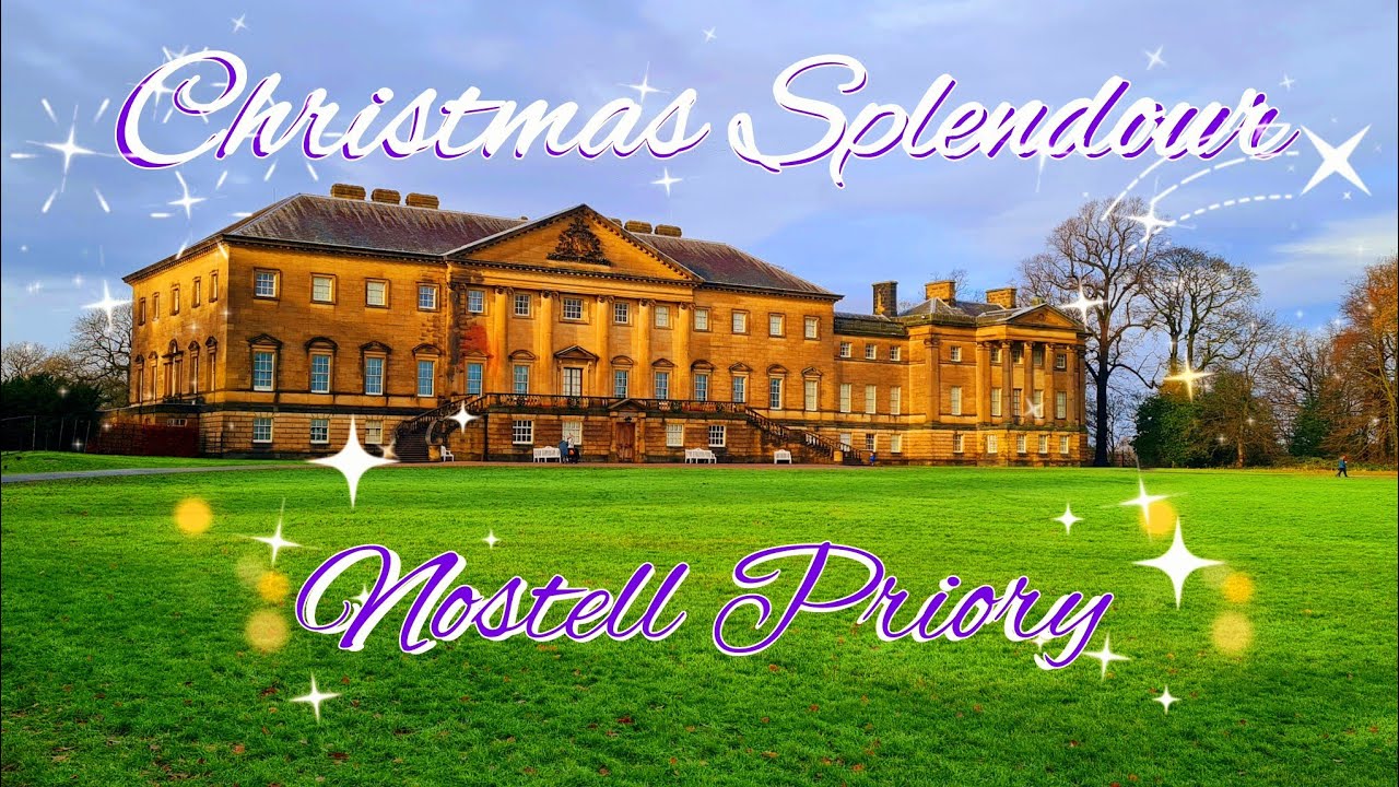 Nostell Priory in West Yorkshire at Christmas... bedecked with Trees, Baubles and Garlands...
