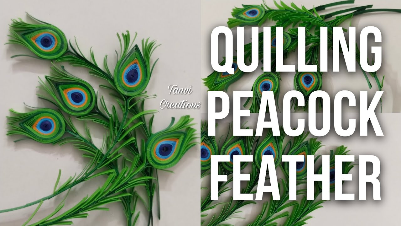 Quilling Peacock Feather / How to make Paper Peacock Feather #PaperPeacockFeather