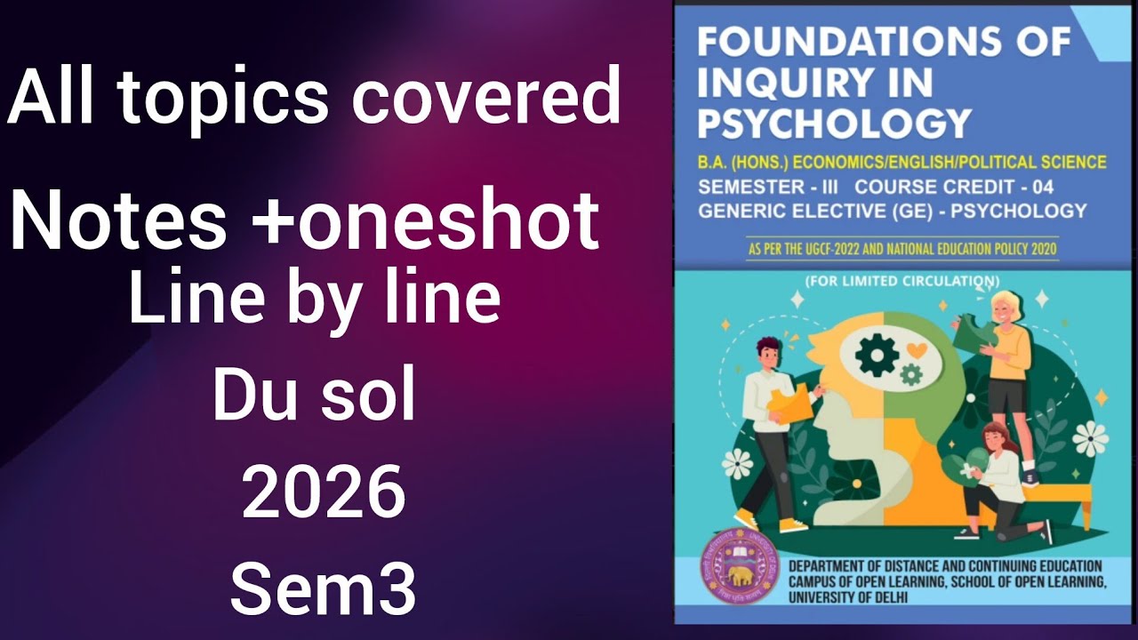 Foundation of inquiry in psychology lesson 1 basics of research du sol pdf notes oneshot 