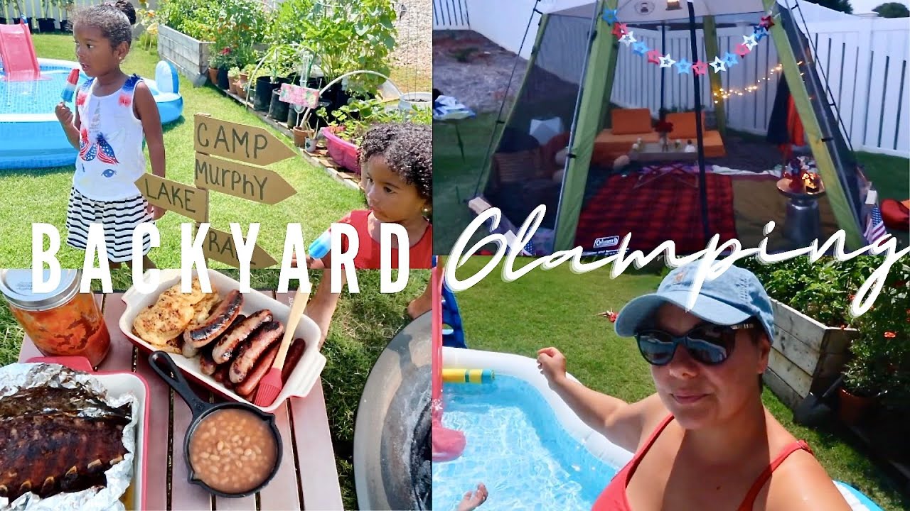 BACKYARD GLAMPING | TENT CAMPING WITH KIDS | BACKYARD CAMPING IDEAS