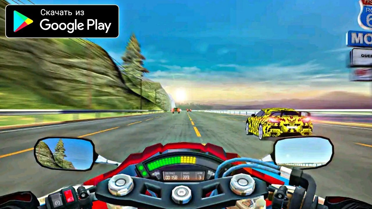 НОВЫЕ КУЛЬТОВЫЕ МОТОГОНКИ НА АНДРОИД ОТ T-BULL MOTO RIDER USA HIGHWAY TRAFFIC ANDROID GAMEPLAY
